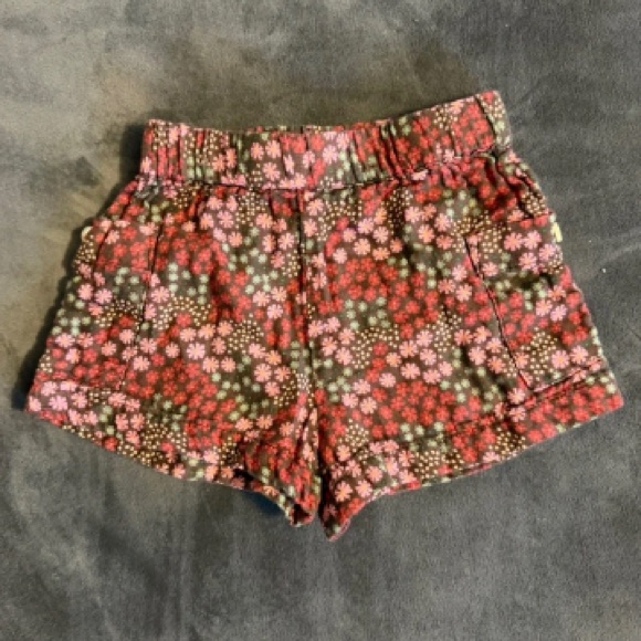 Women's Floral Elastic-Waist Shorts - Pink & Red